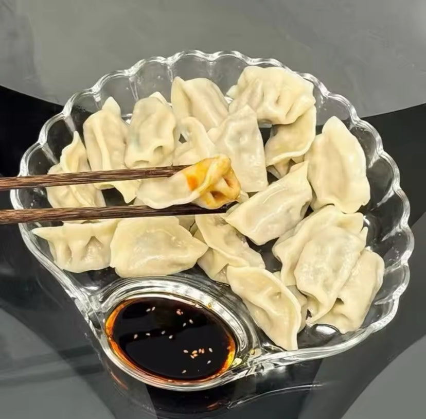 Transparent Shell Shaped Dumpling Dish, Stackable Heat Resistant Food Compartment Tray, Creative Dried Fruit Snack Plates Transparent Shell Shaped Dumpling Dish, Stackable Heat Resistant Food Compartment Tray, Creative Dried Fruit Snack Plates